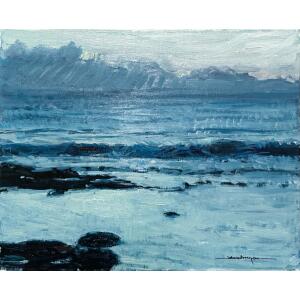 2878-bn Daniel Cordoba Garcia, Pafos Sunset, Oil on canvas mounted on board, 24 x 30 cm
