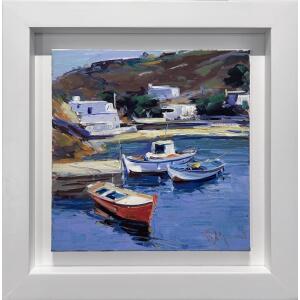 2371-au Kolokythas Vasilis, Amorgos, Oil on canvas, 40 x 40 cm