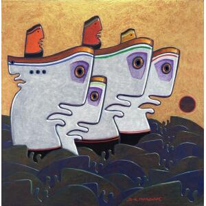 2826-au Milionis C. Dimitris, Aegean series, Acrylic cardboard, 35 x 35 cm